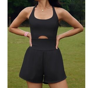 Black Athletic Romper